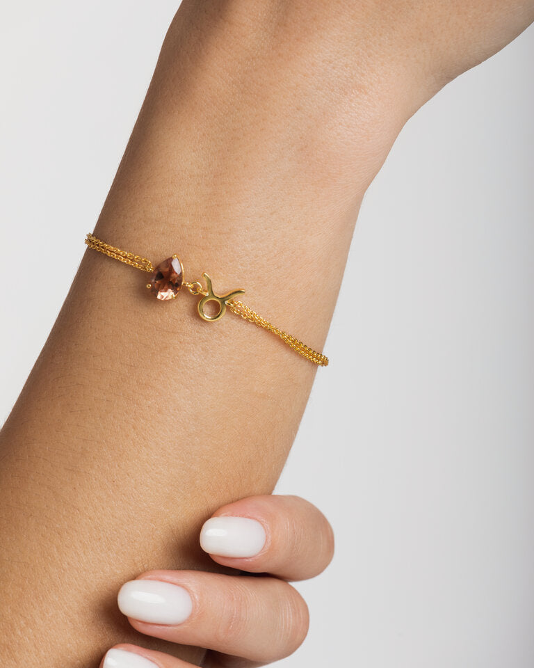 zodiac sign bracelet- taurus- gold