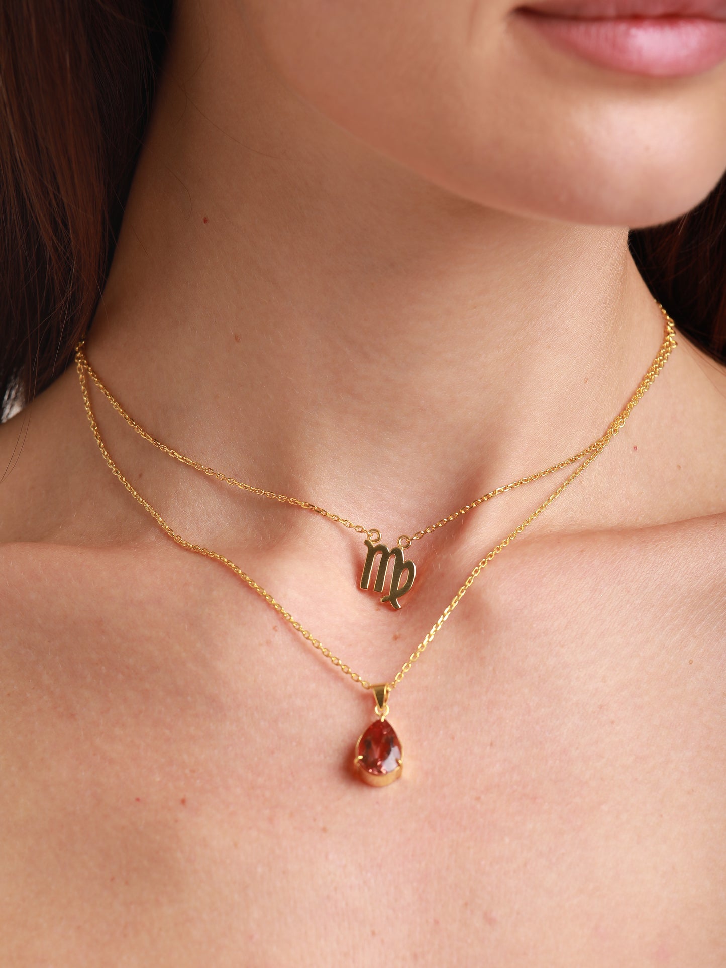 zodiac sign necklace- virgo- gold