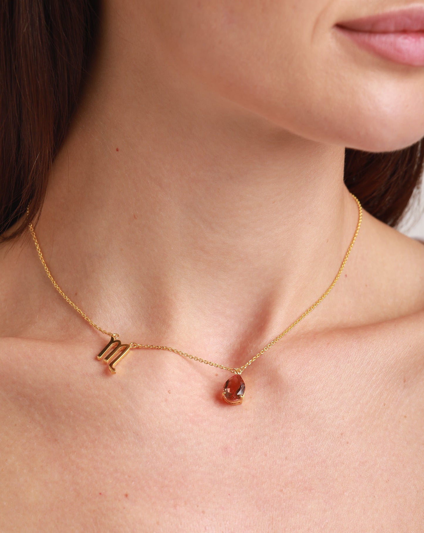 zodiac sign necklace- scorpio- gold