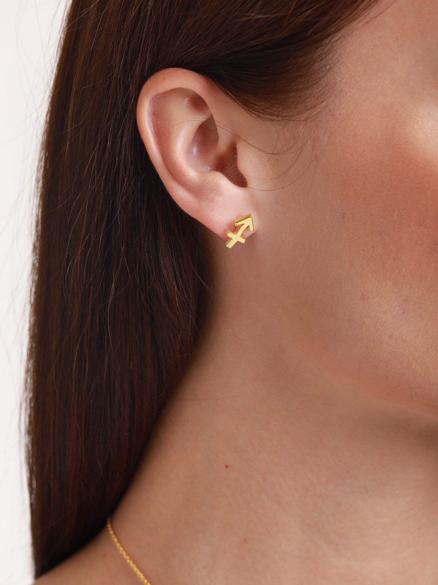 zodiac sign earrings- sagittarius- gold