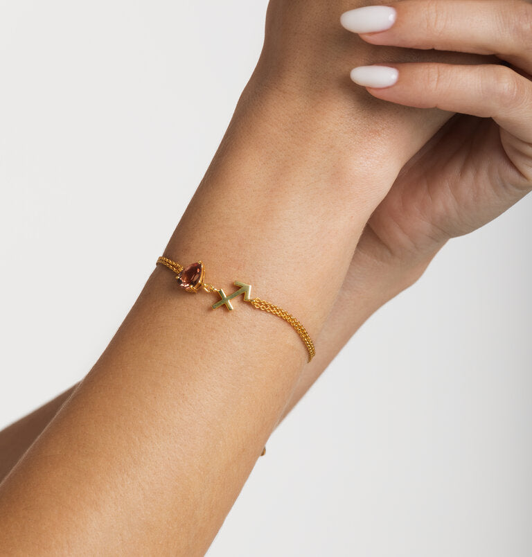 zodiac sign bracelet- sagittarius- gold