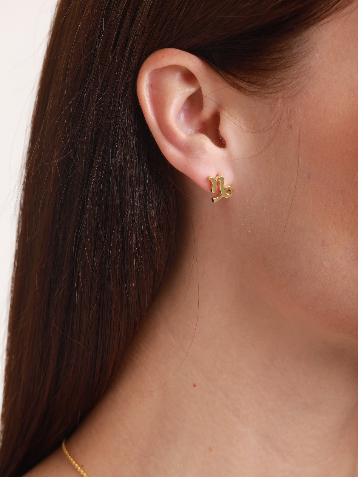 zodiac sign earrings- capricorn- gold