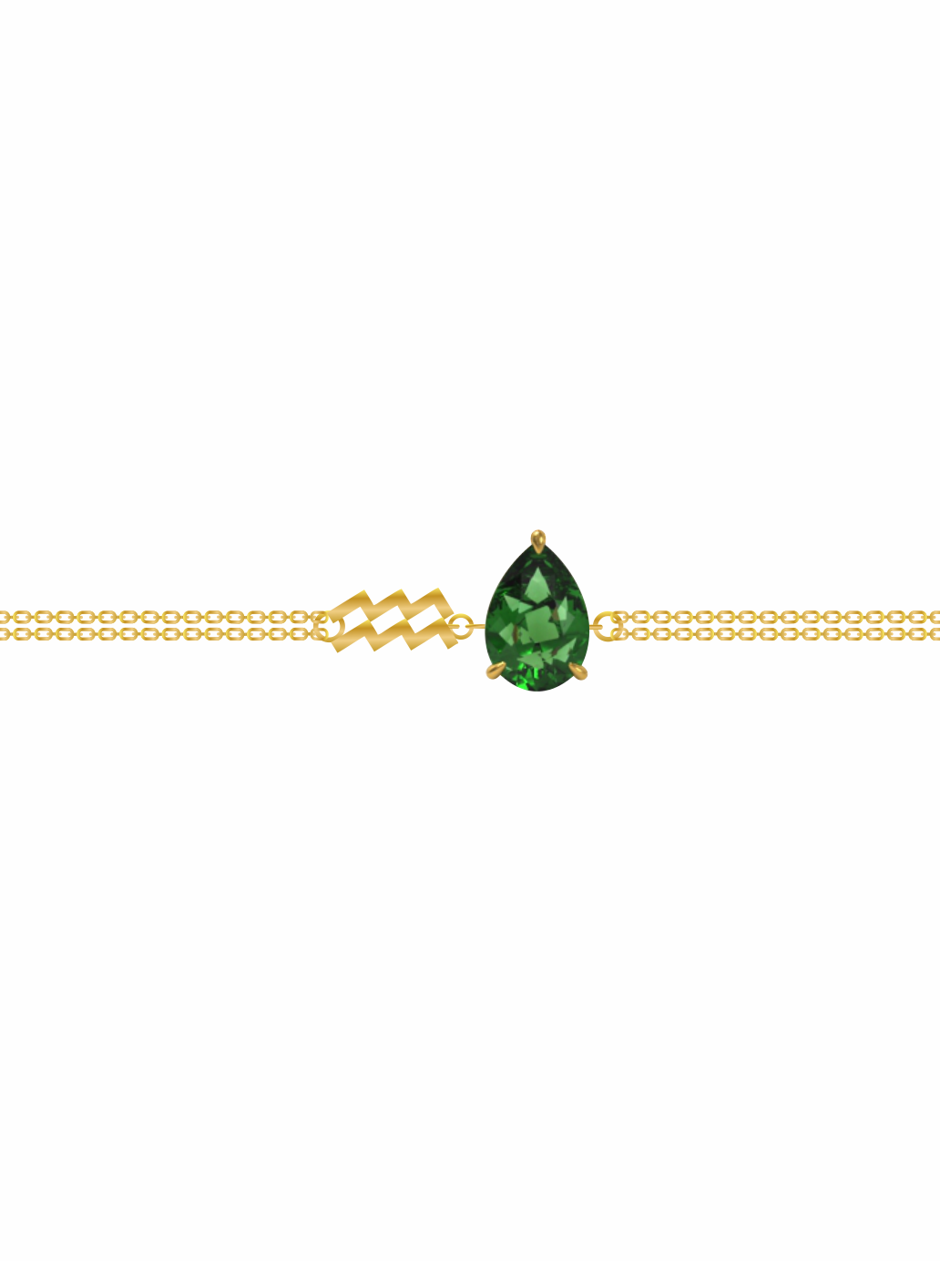 zodiac sign bracelet- aquarius- gold