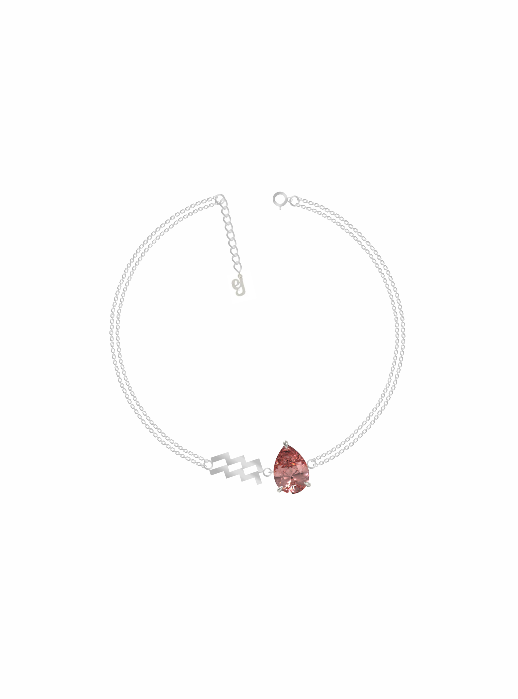 zodiac sign bracelet- aquarius- silver