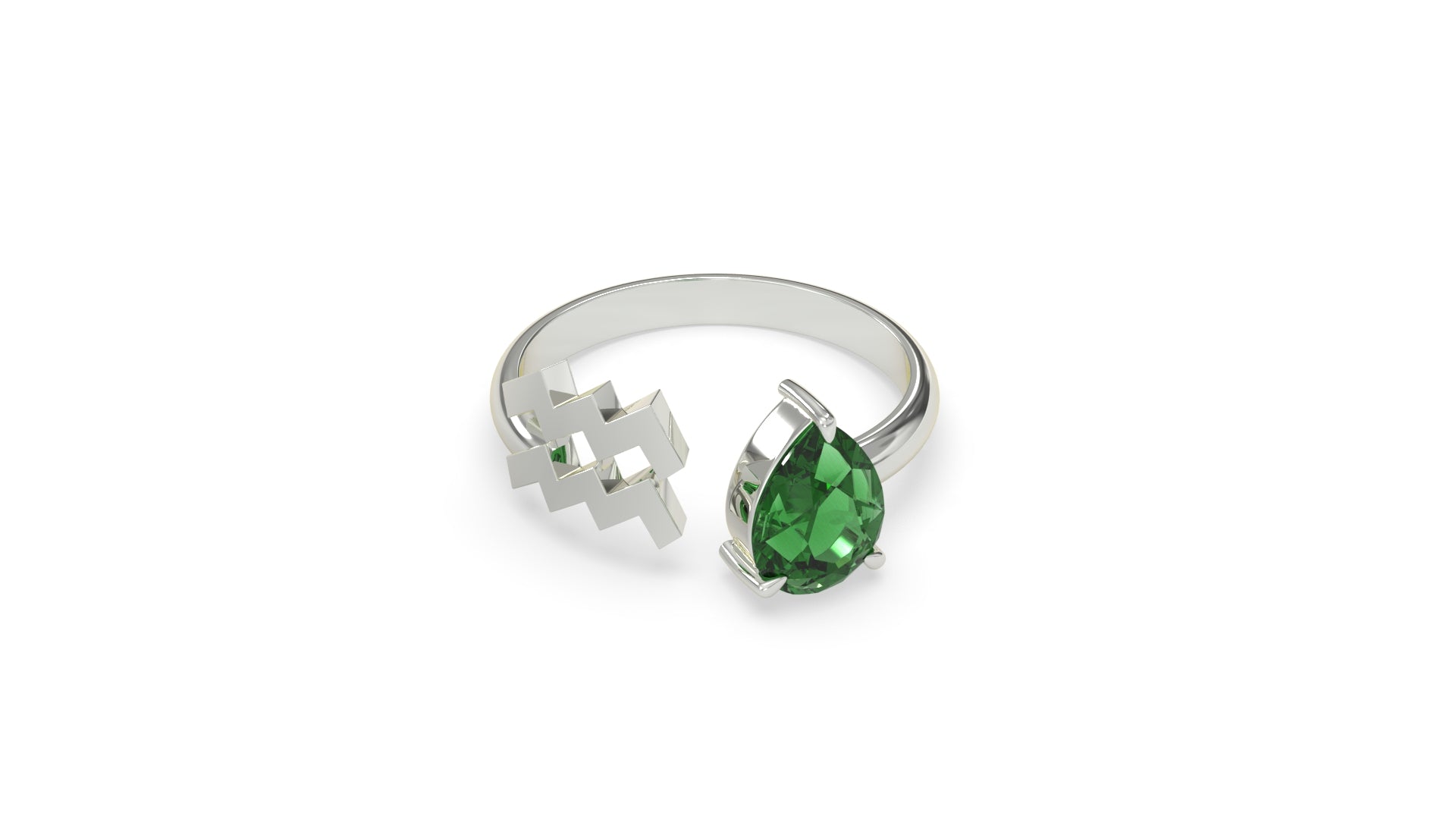 zodiac sign ring- aquarius- silver