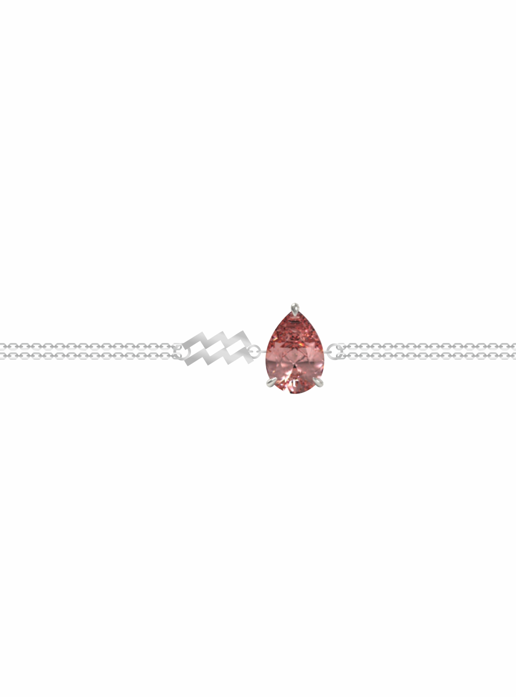 zodiac sign bracelet- aquarius- silver