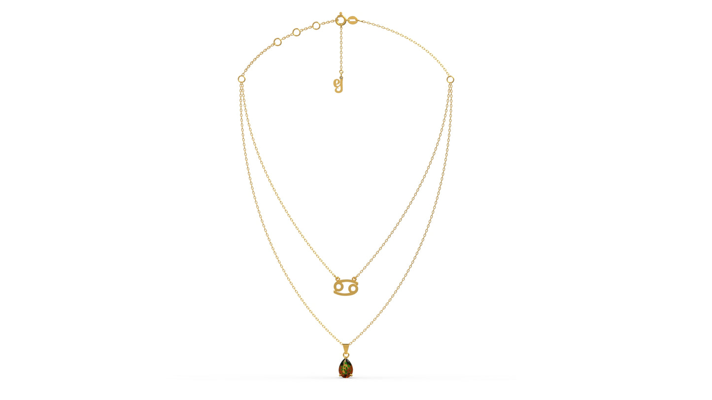 zodiac sign necklace- cancer- gold
