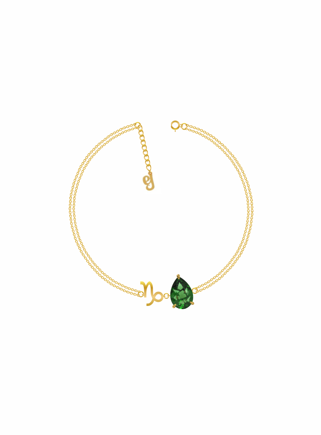 zodiac sign bracelet- capricorn- gold