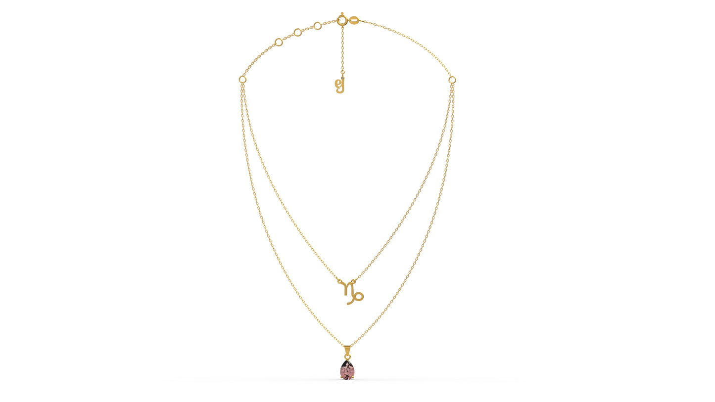 zodiac sign necklace- capricorn- gold