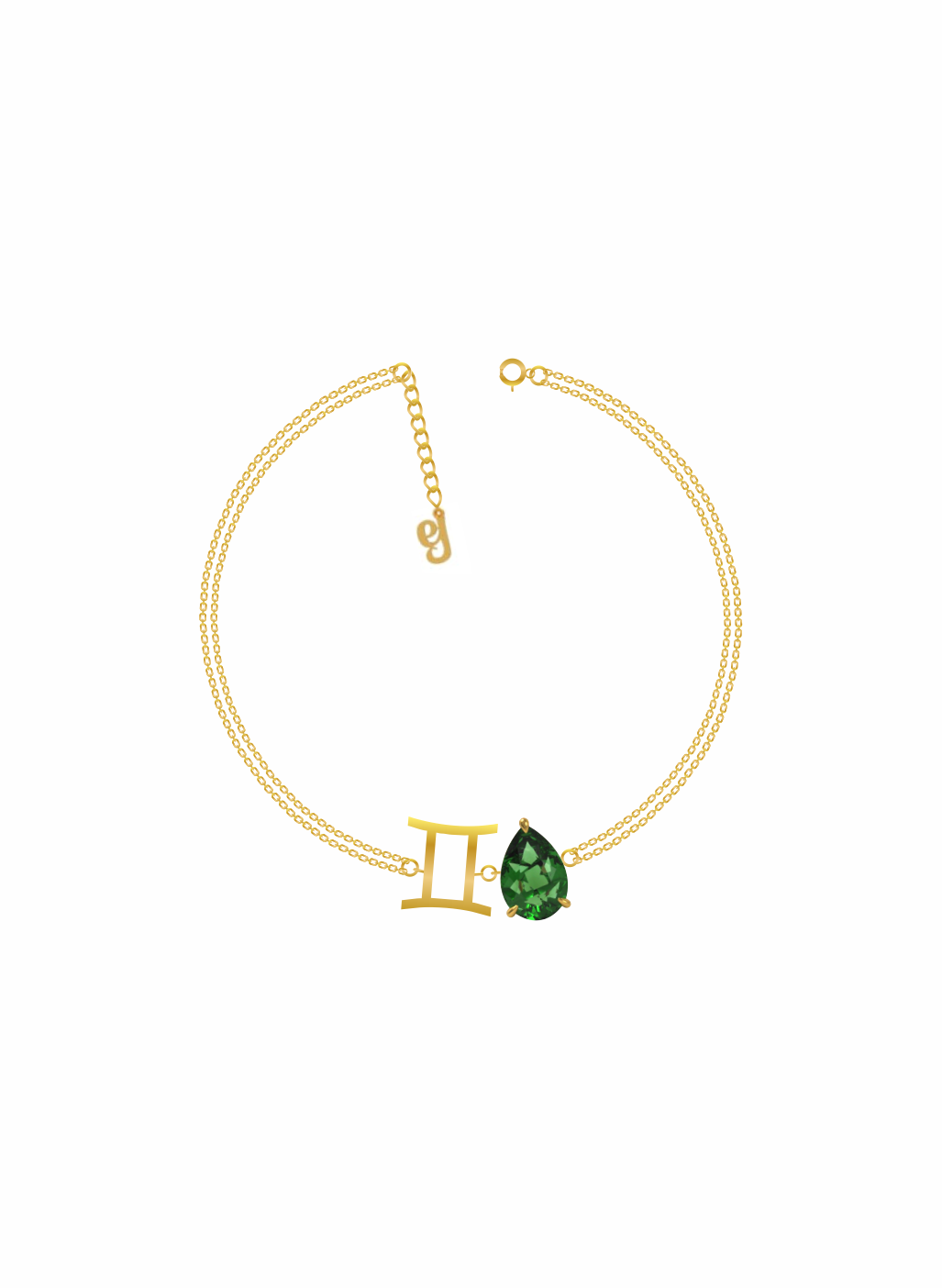 zodiac sign bracelet- gemini- gold