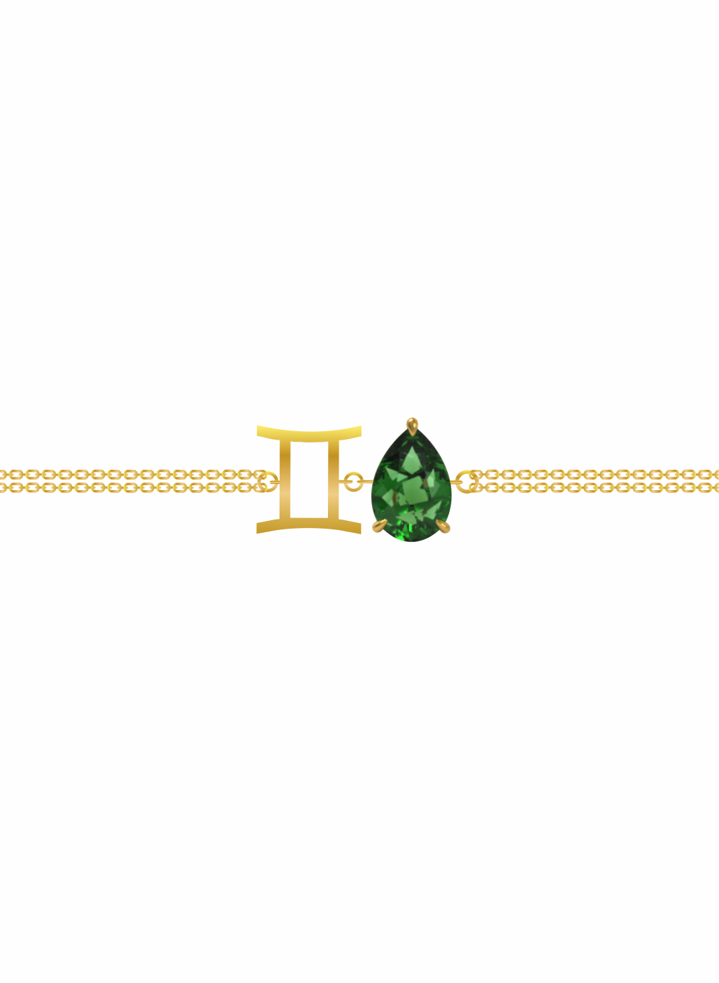 zodiac sign bracelet- gemini- gold