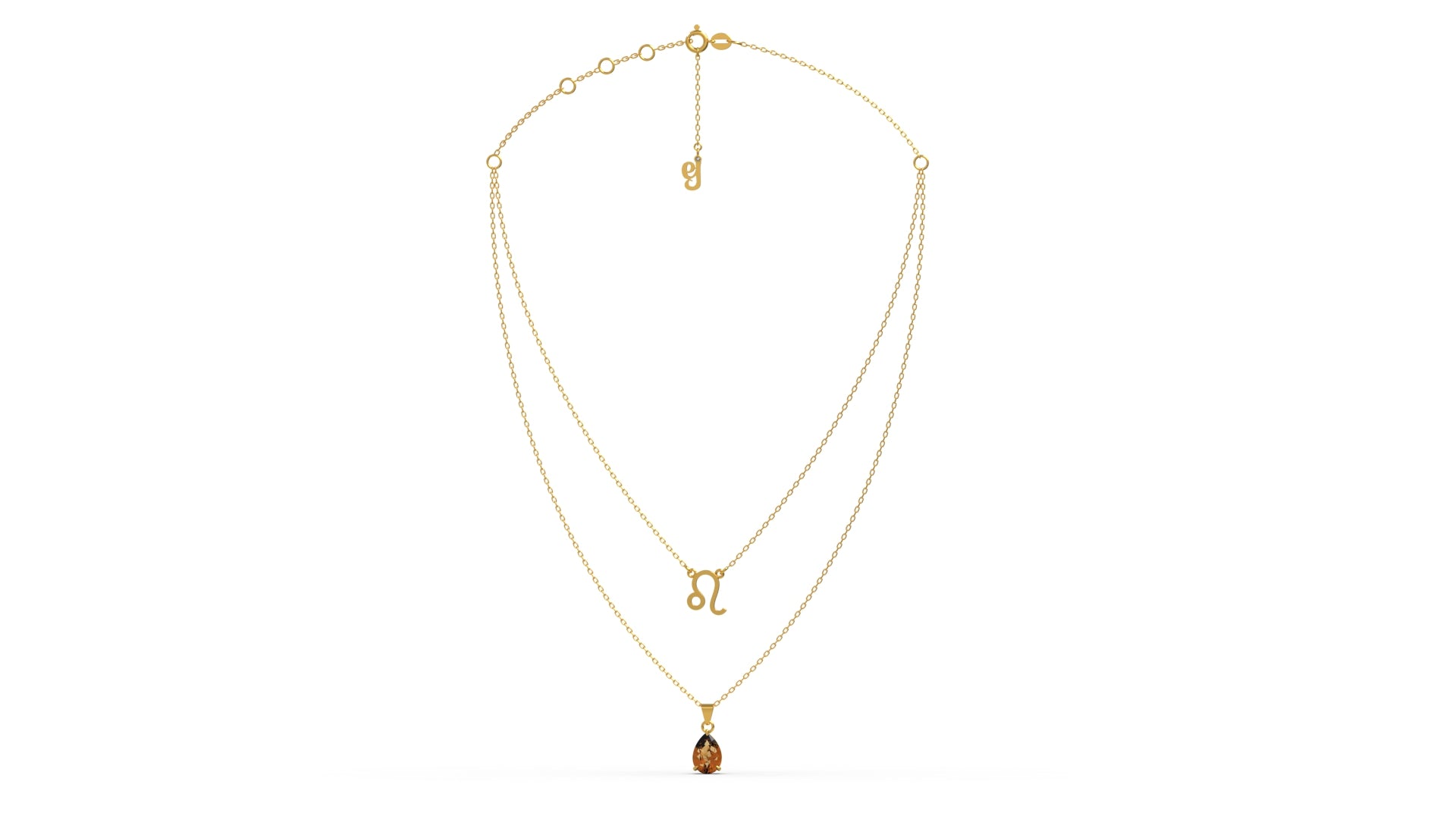 zodiac sign necklace- leo- gold