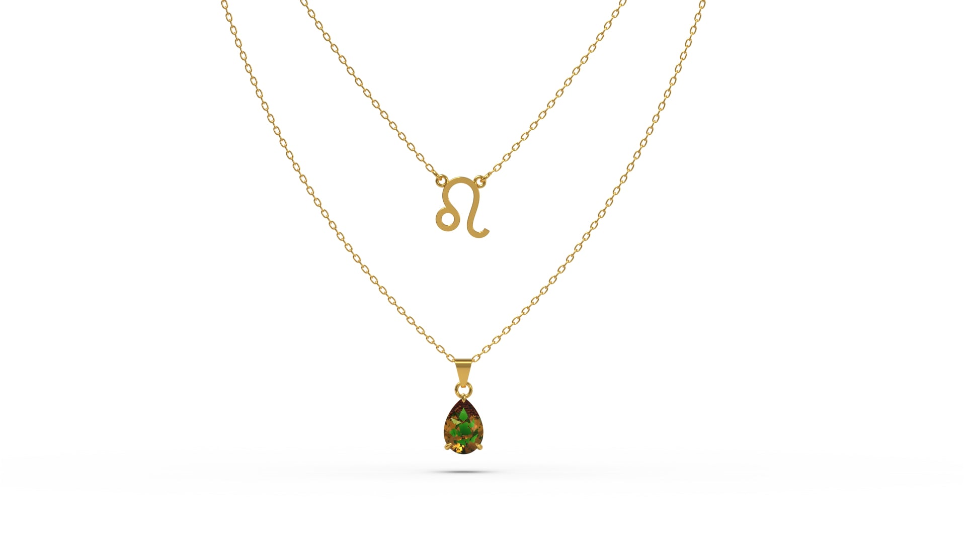 zodiac sign necklace- leo- gold