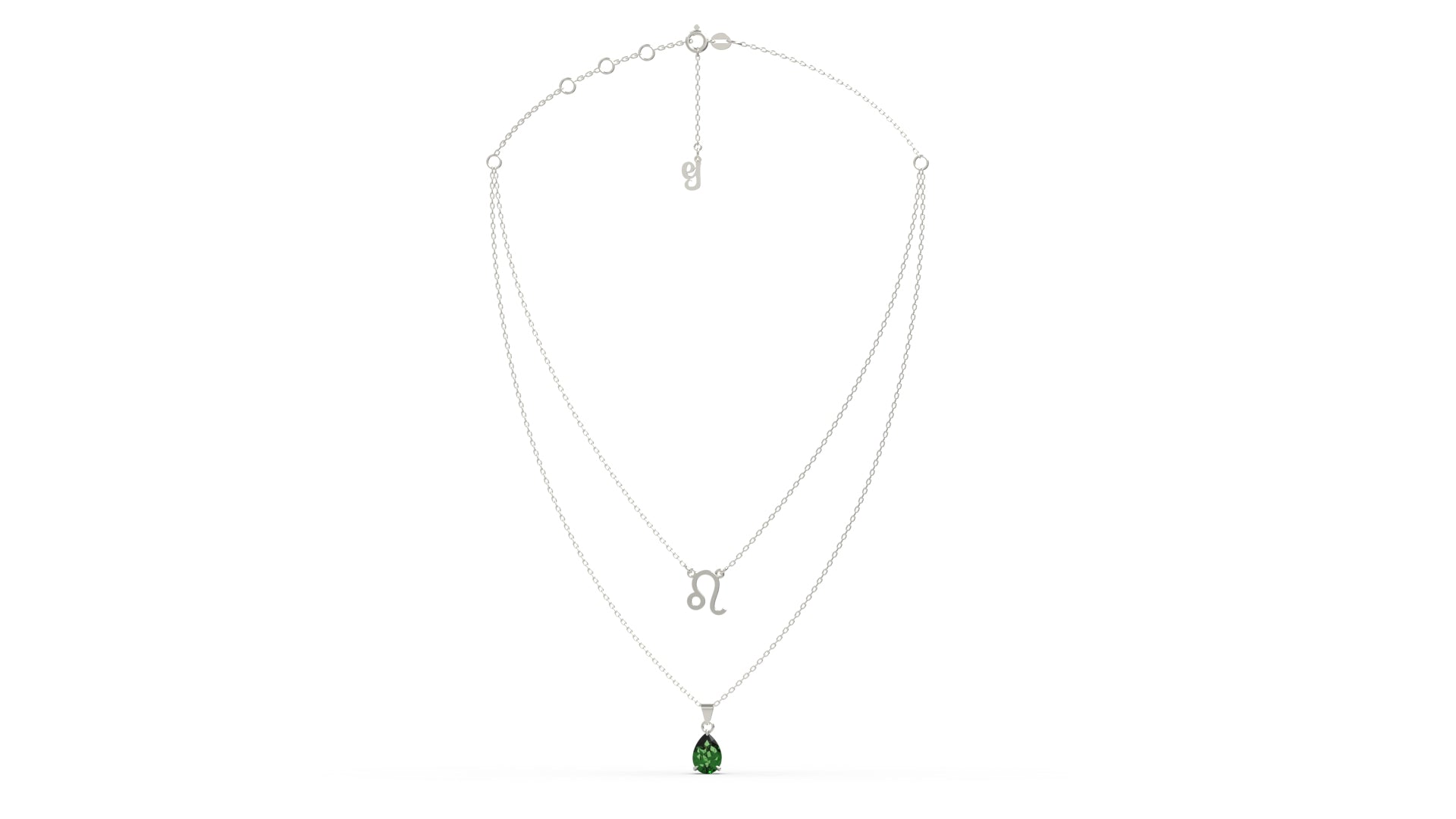 zodiac sign necklace- leo- silver