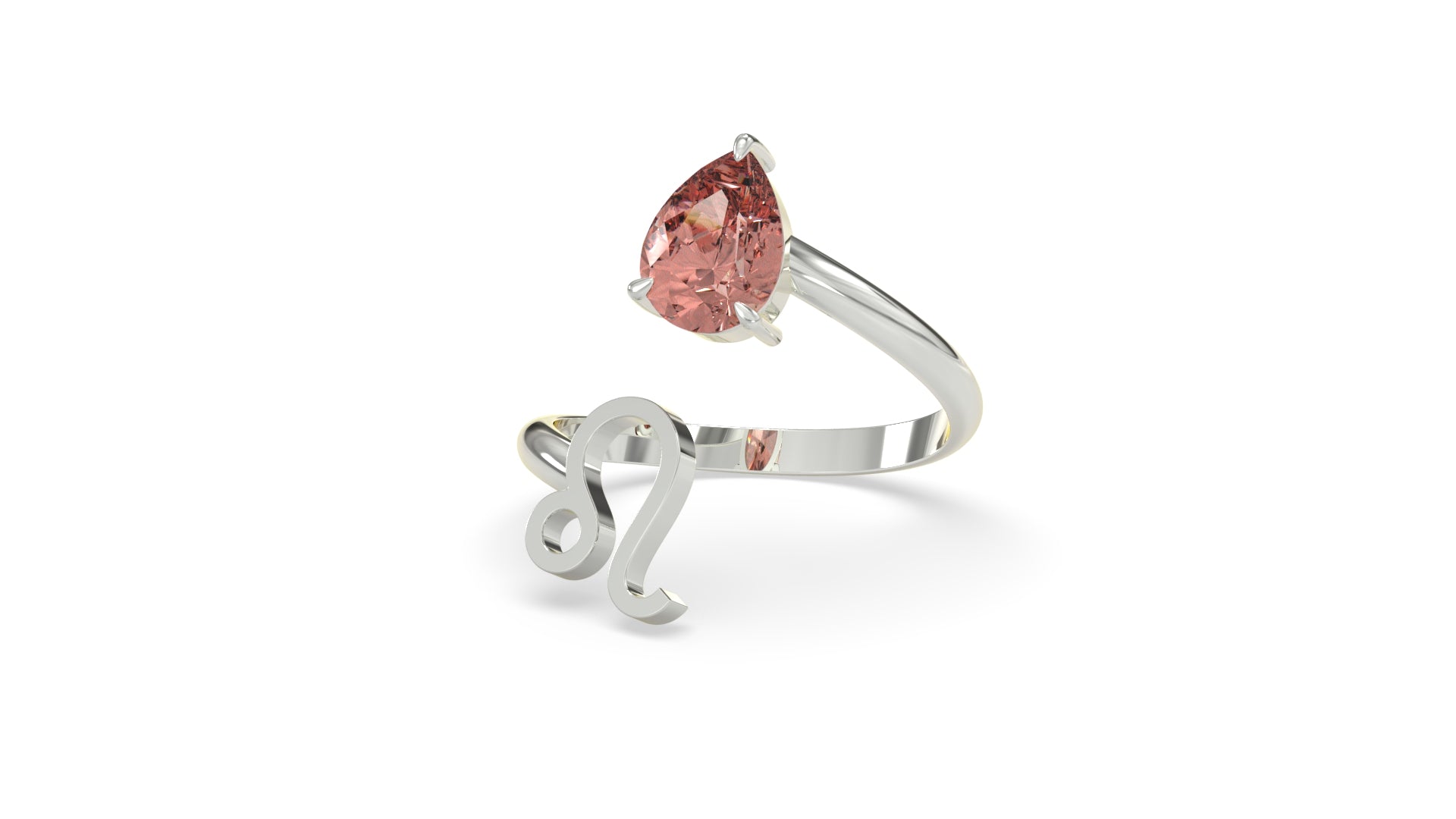 zodiac sign ring- leo- silver