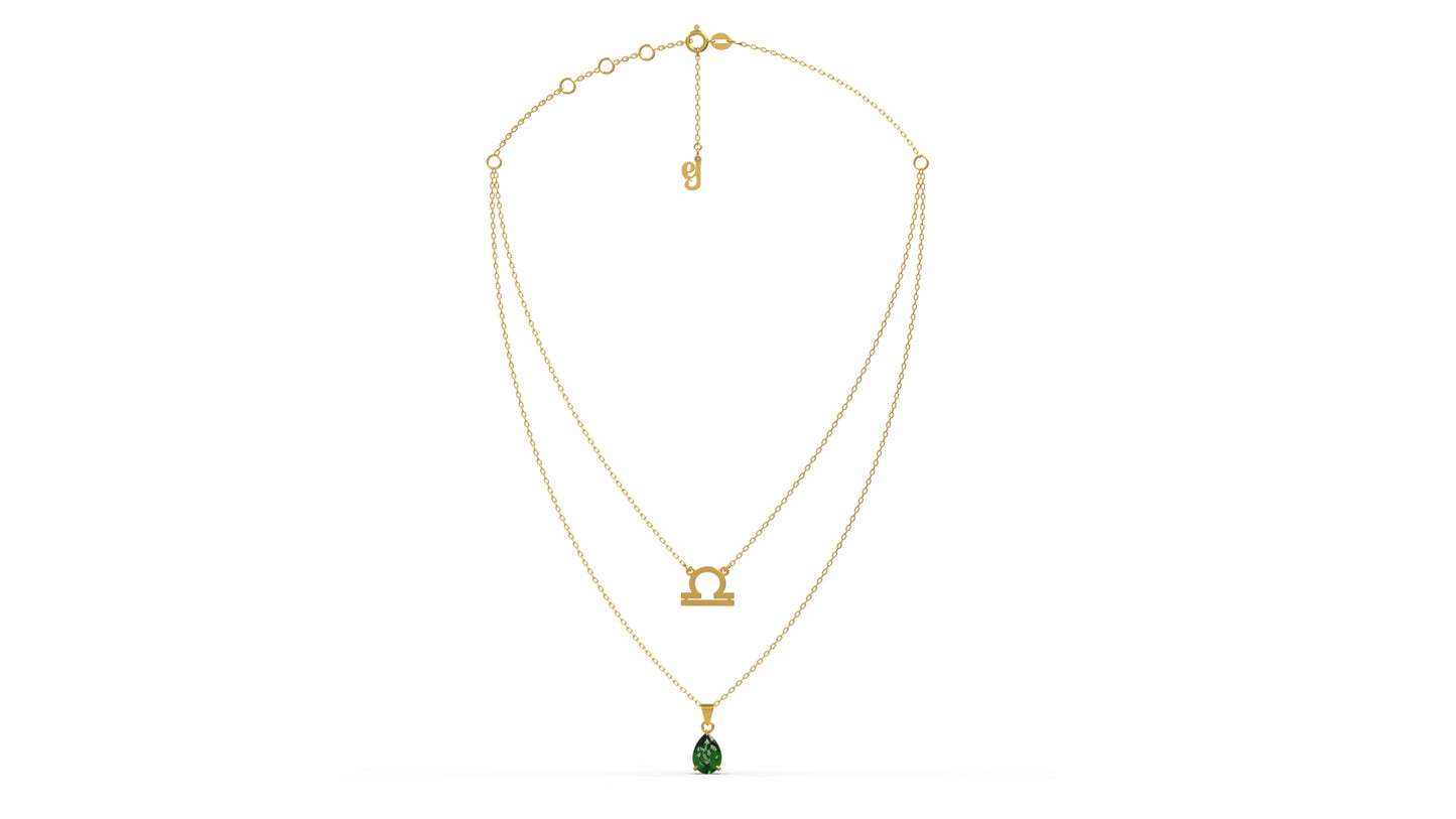 zodiac sign necklace- libra- gold