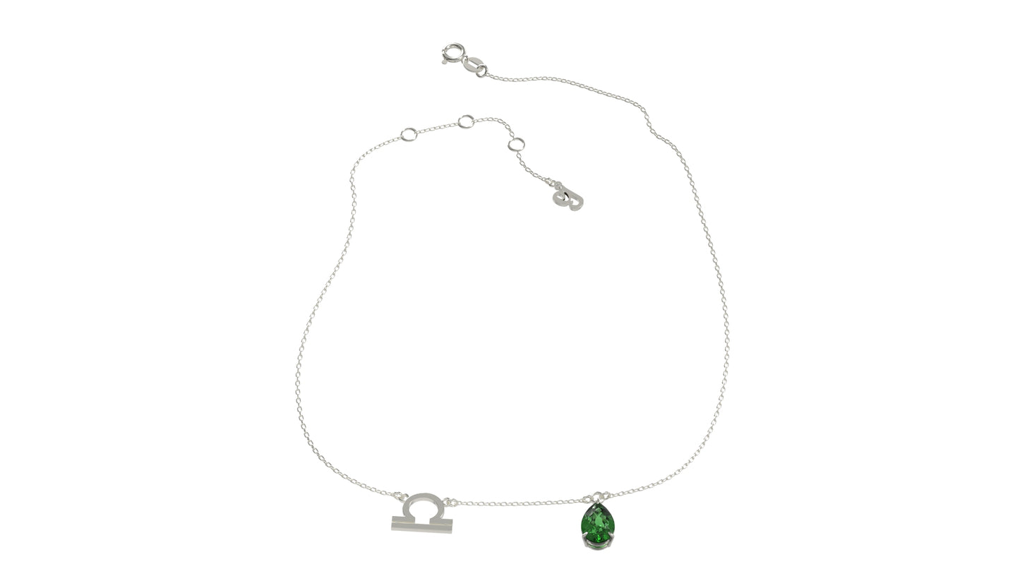zodiac sign necklace- libra- silver