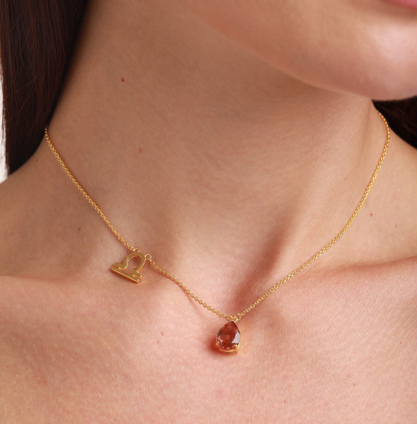 zodiac sign necklace- libra- gold