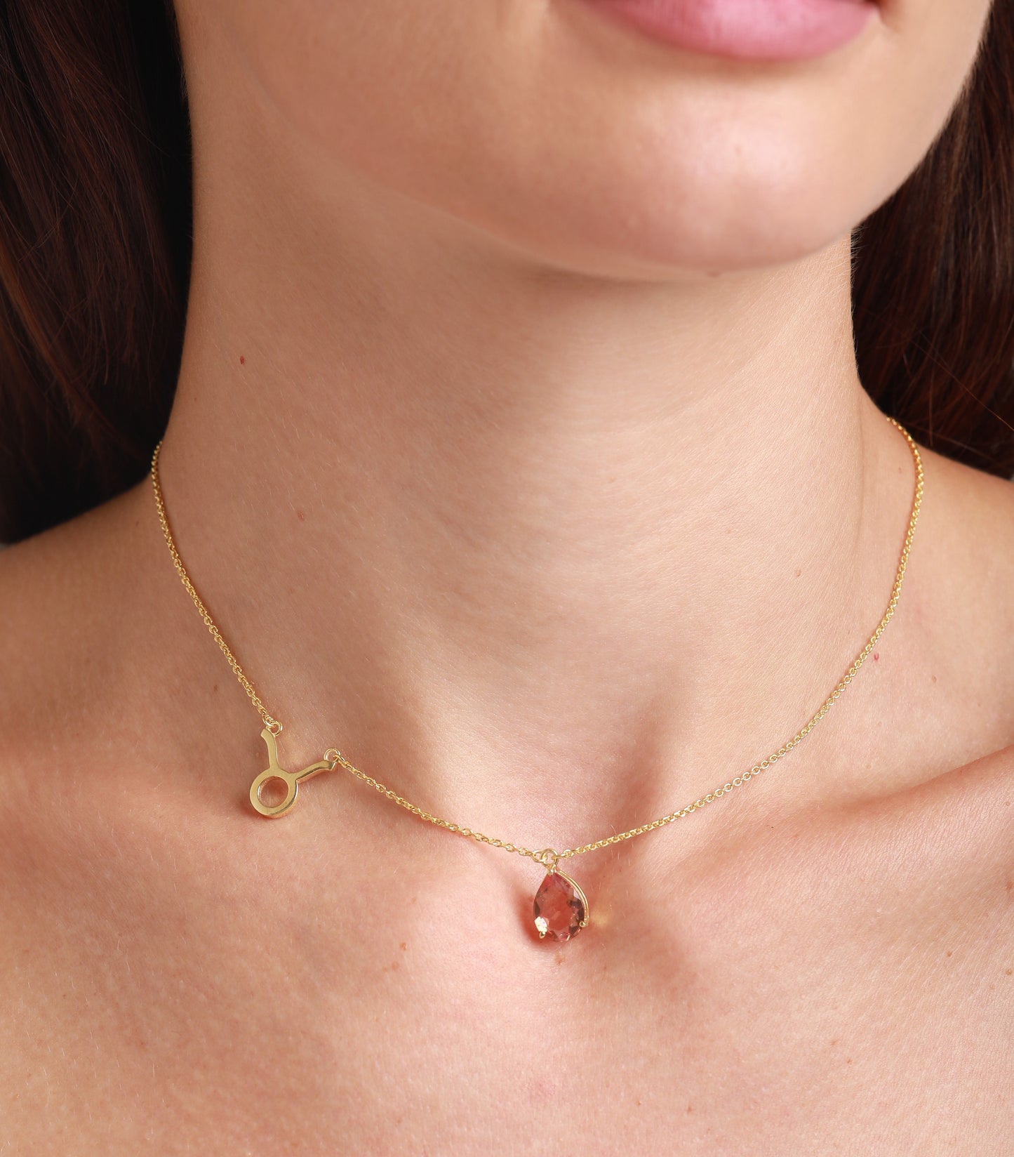 zodiac sign necklace- taurus- gold