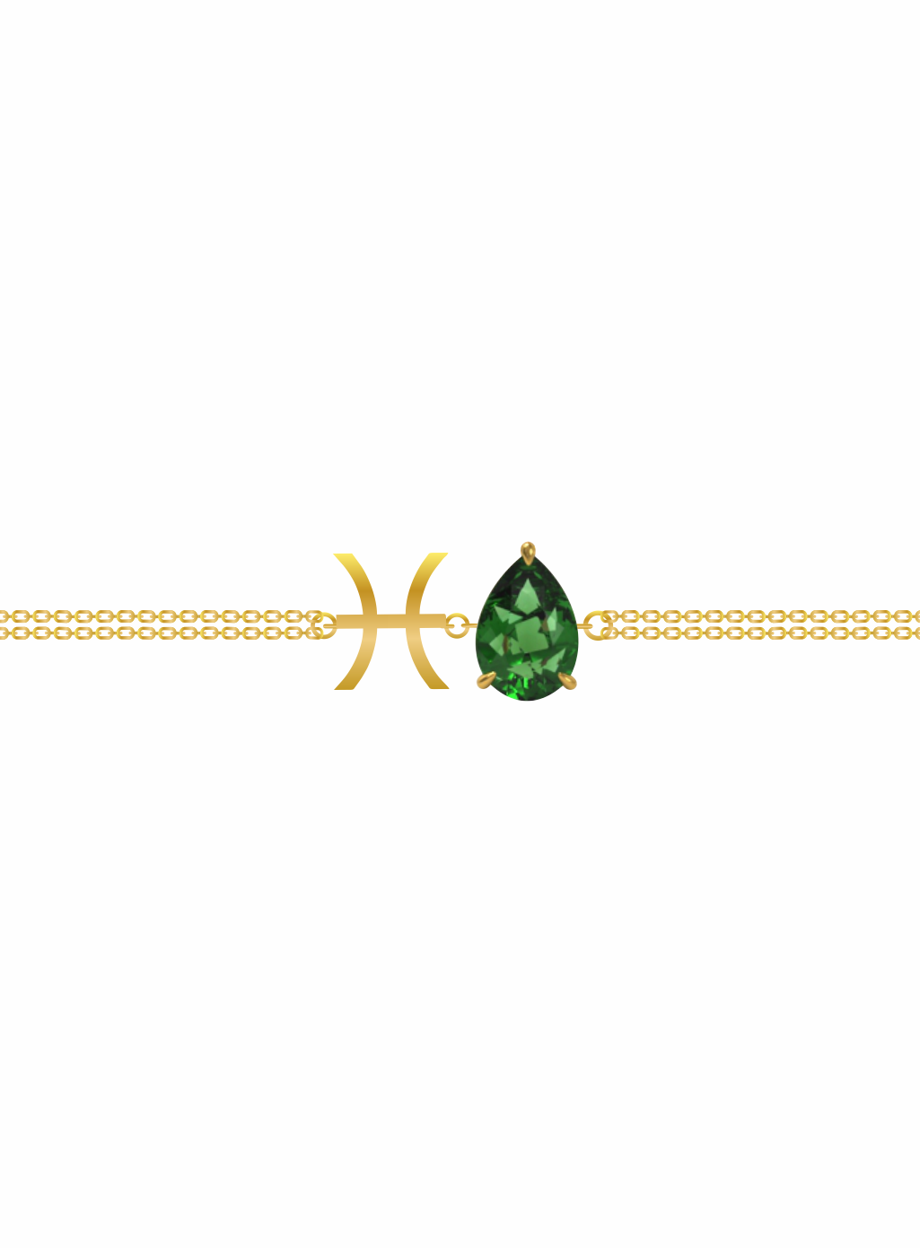 zodiac sign bracelet- pisces- gold