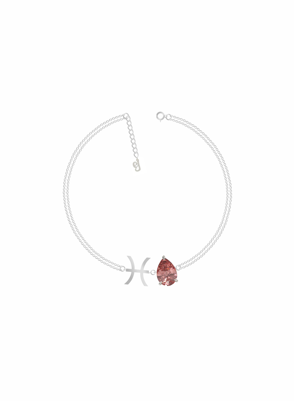 zodiac sign bracelet- pisces- silver