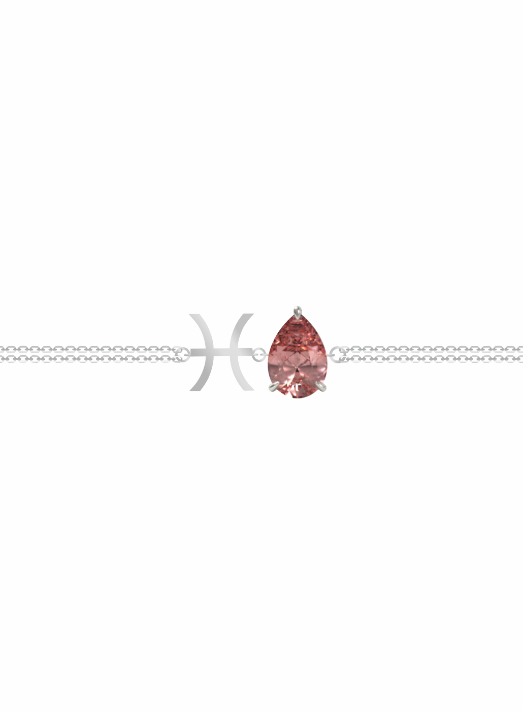 zodiac sign bracelet- pisces- silver