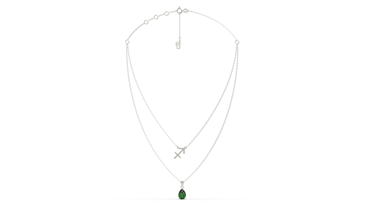 zodiac sign necklace- sagittarius- silver
