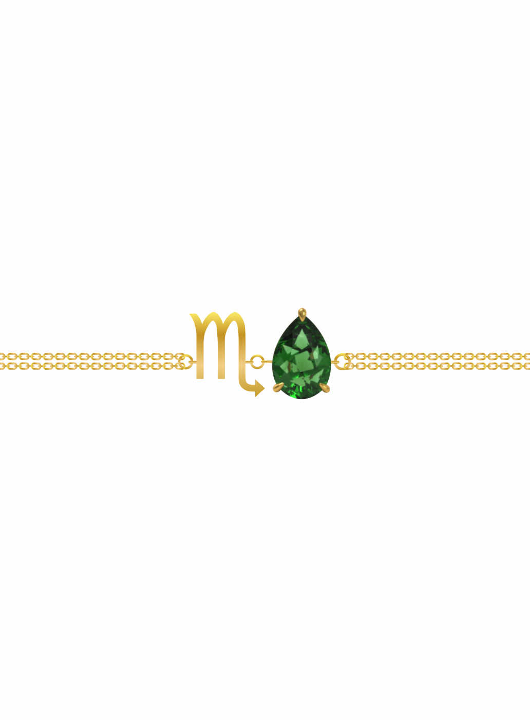 zodiac sign bracelet- scorpio- gold