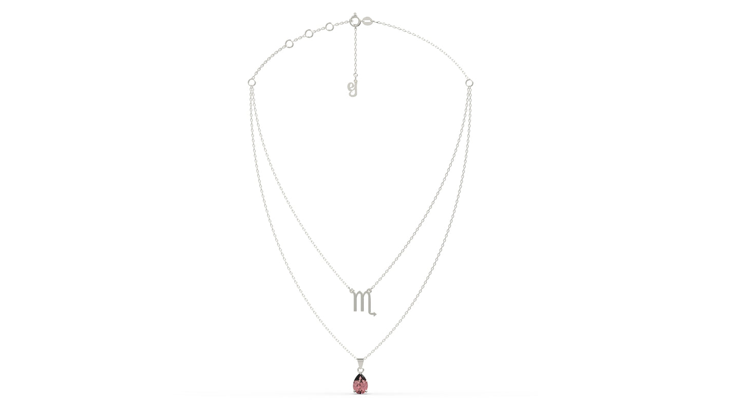 zodiac sign necklace- scorpio- silver