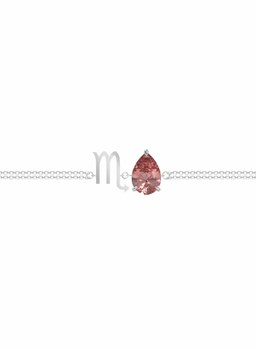 zodiac sign bracelet- scorpio- silver