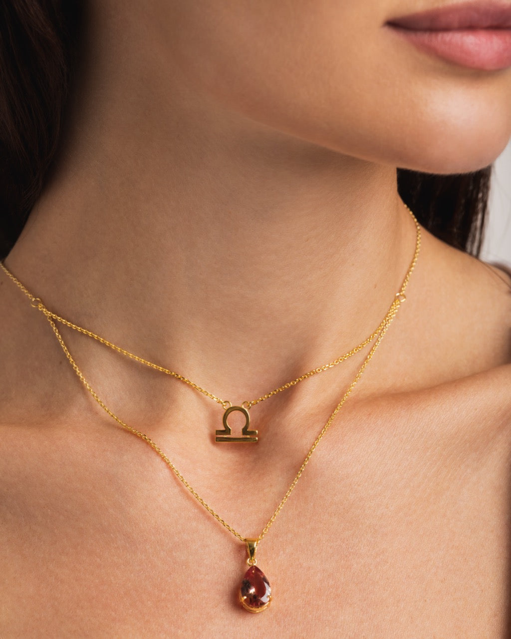 zodiac sign necklace- libra- gold