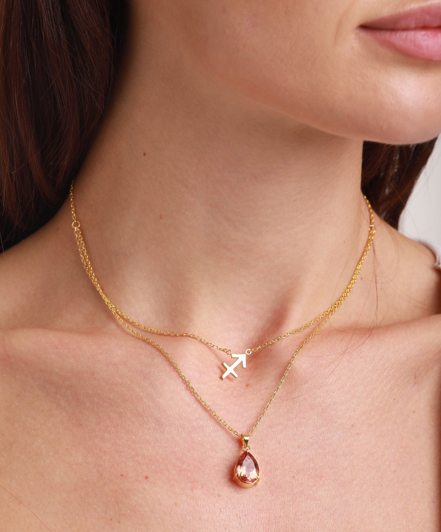 zodiac sign necklace- sagittarius- gold
