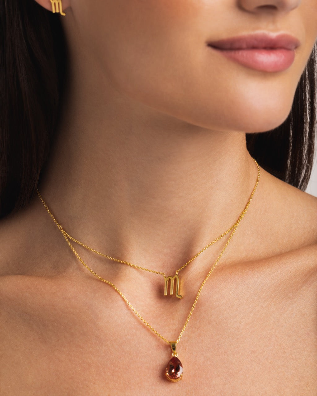 zodiac sign necklace- scorpio- silver