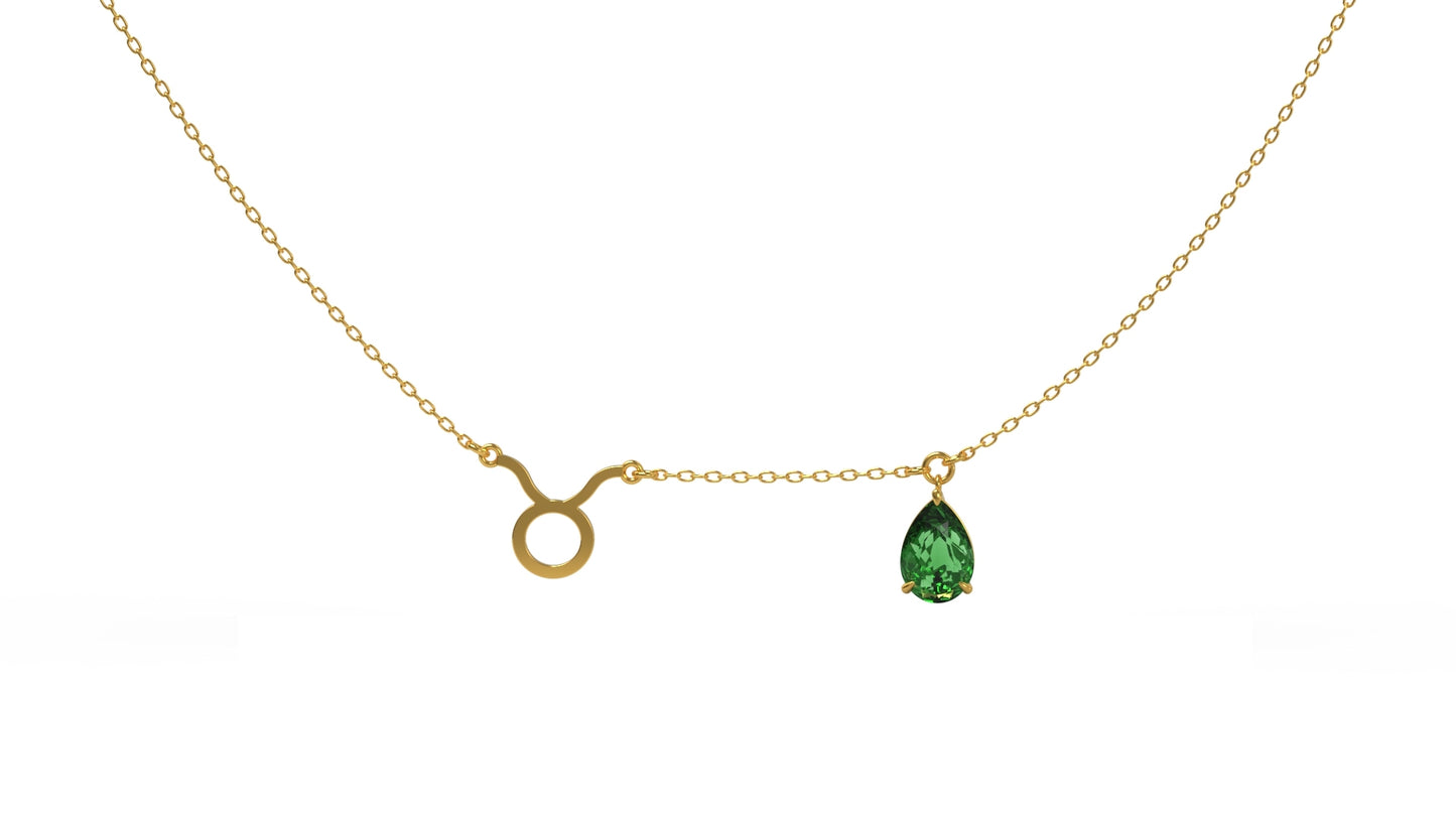 zodiac sign necklace- taurus- gold