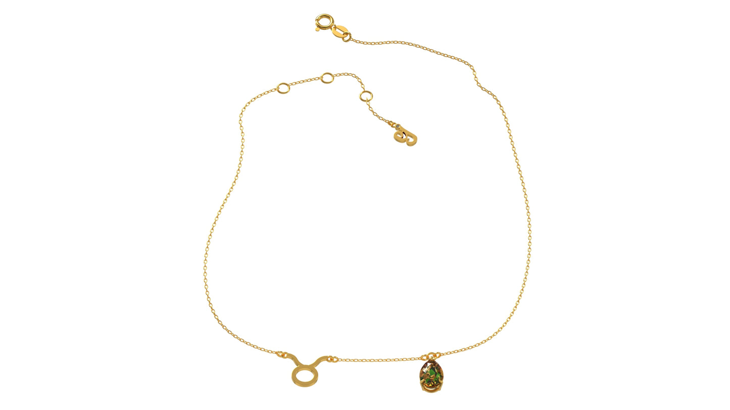 zodiac sign necklace- taurus- gold