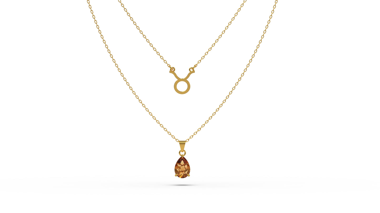 zodiac sign necklace- taurus- gold