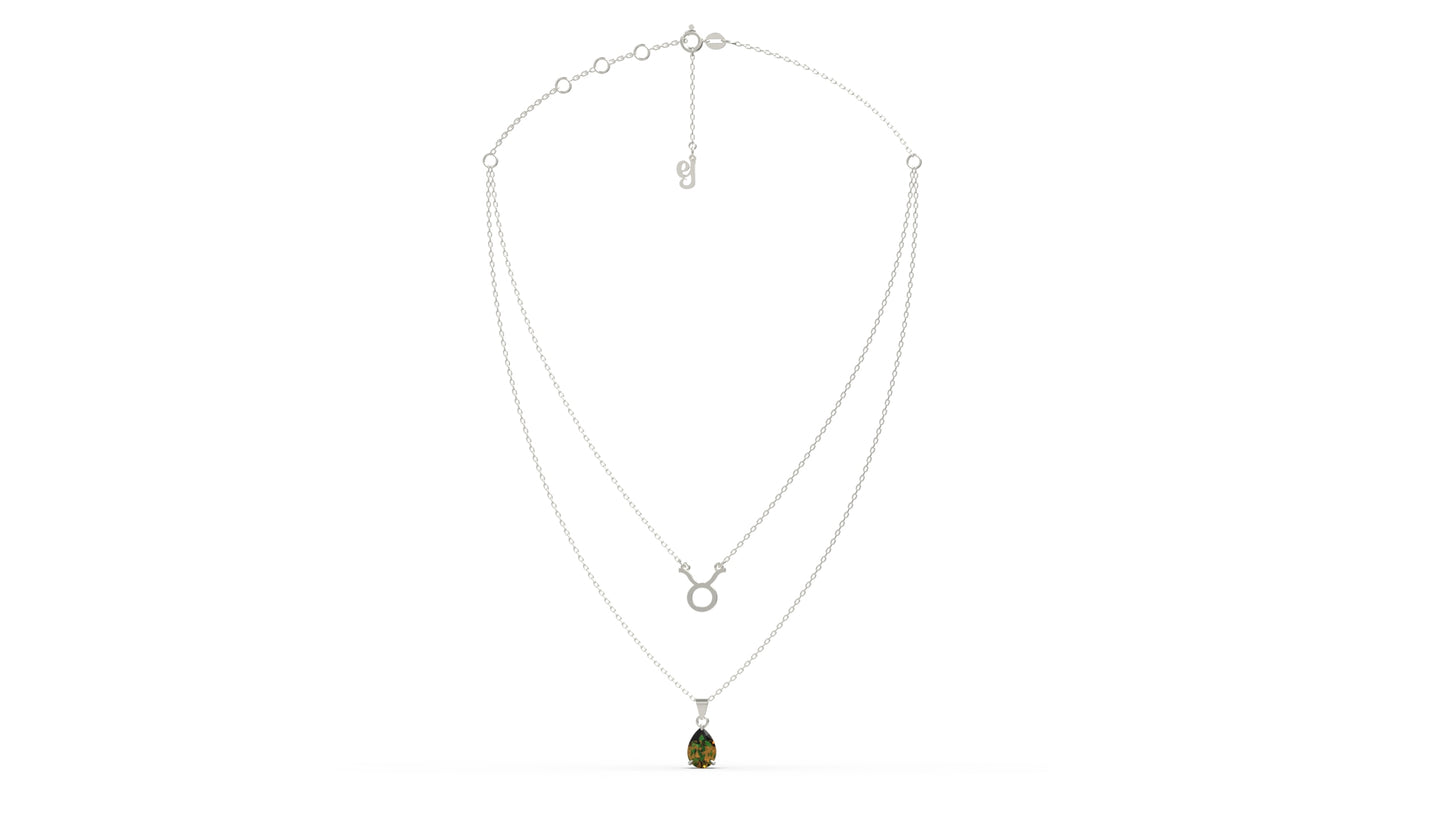 zodiac sign necklace- taurus- silver