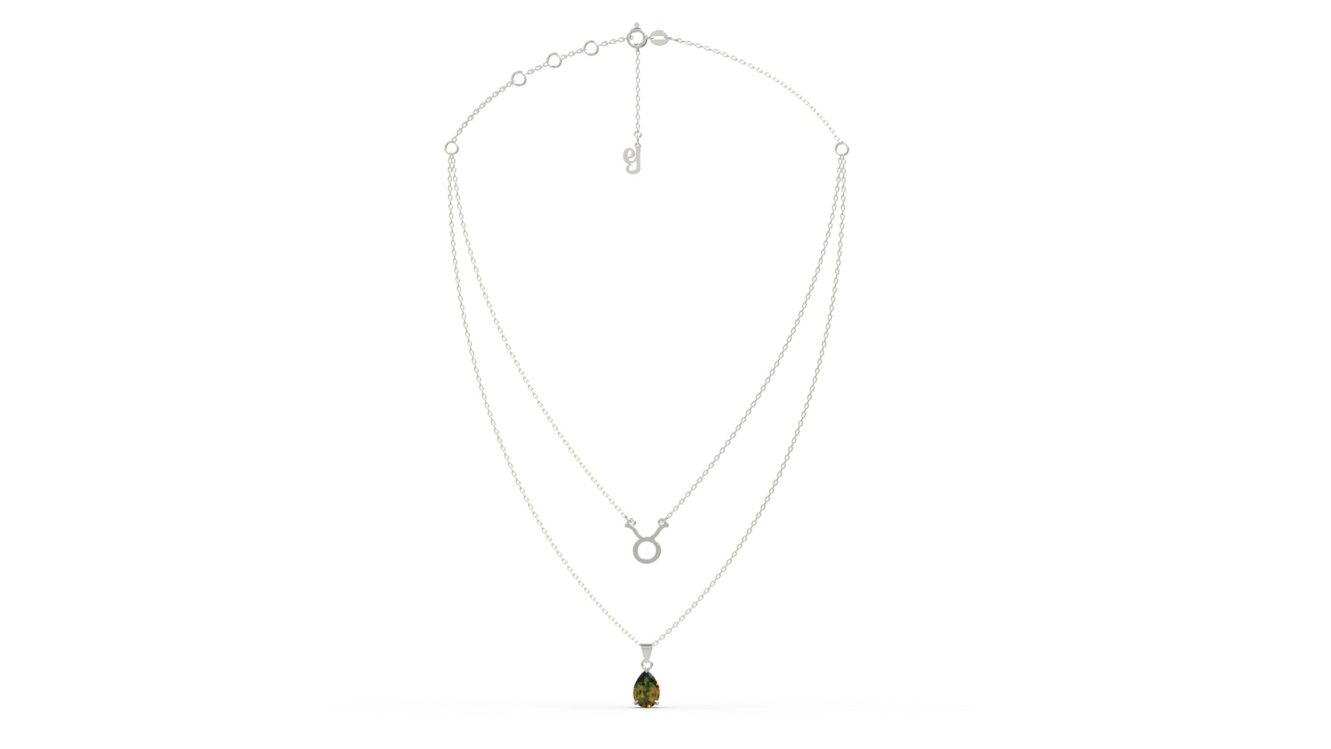zodiac sign necklace- taurus- silver