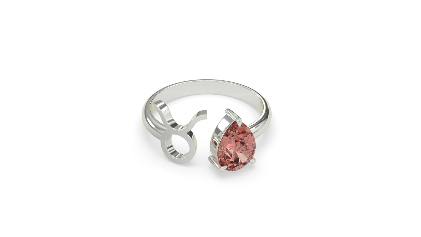 zodiac sign ring- taurus- silver