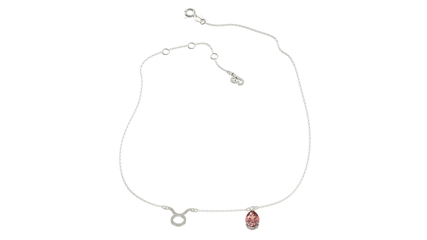 zodiac sign necklace- taurus- silver