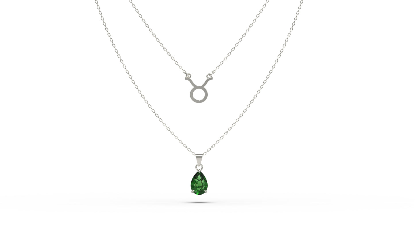 zodiac sign necklace- taurus- silver