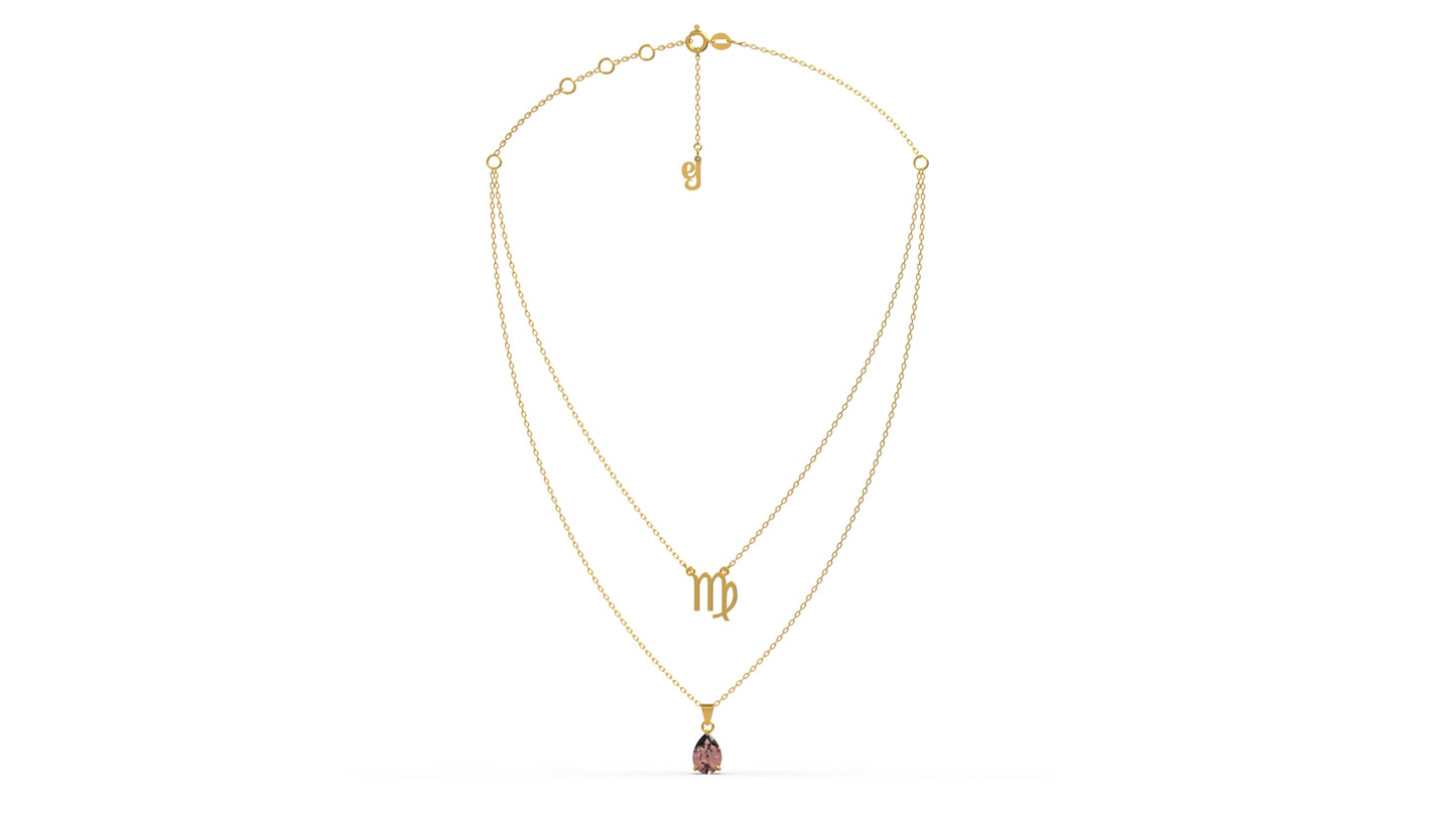 zodiac sign necklace- virgo- gold