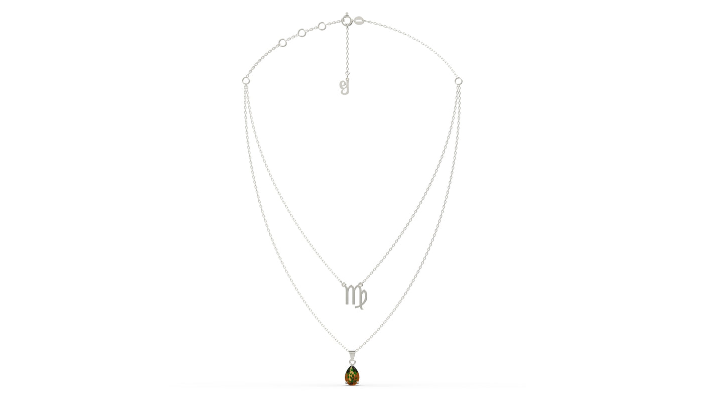 zodiac sign necklace- virgo- silver