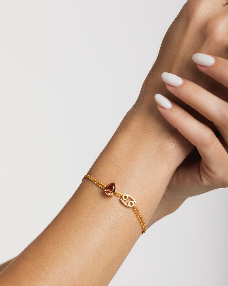 zodiac sign bracelet- cancer- gold