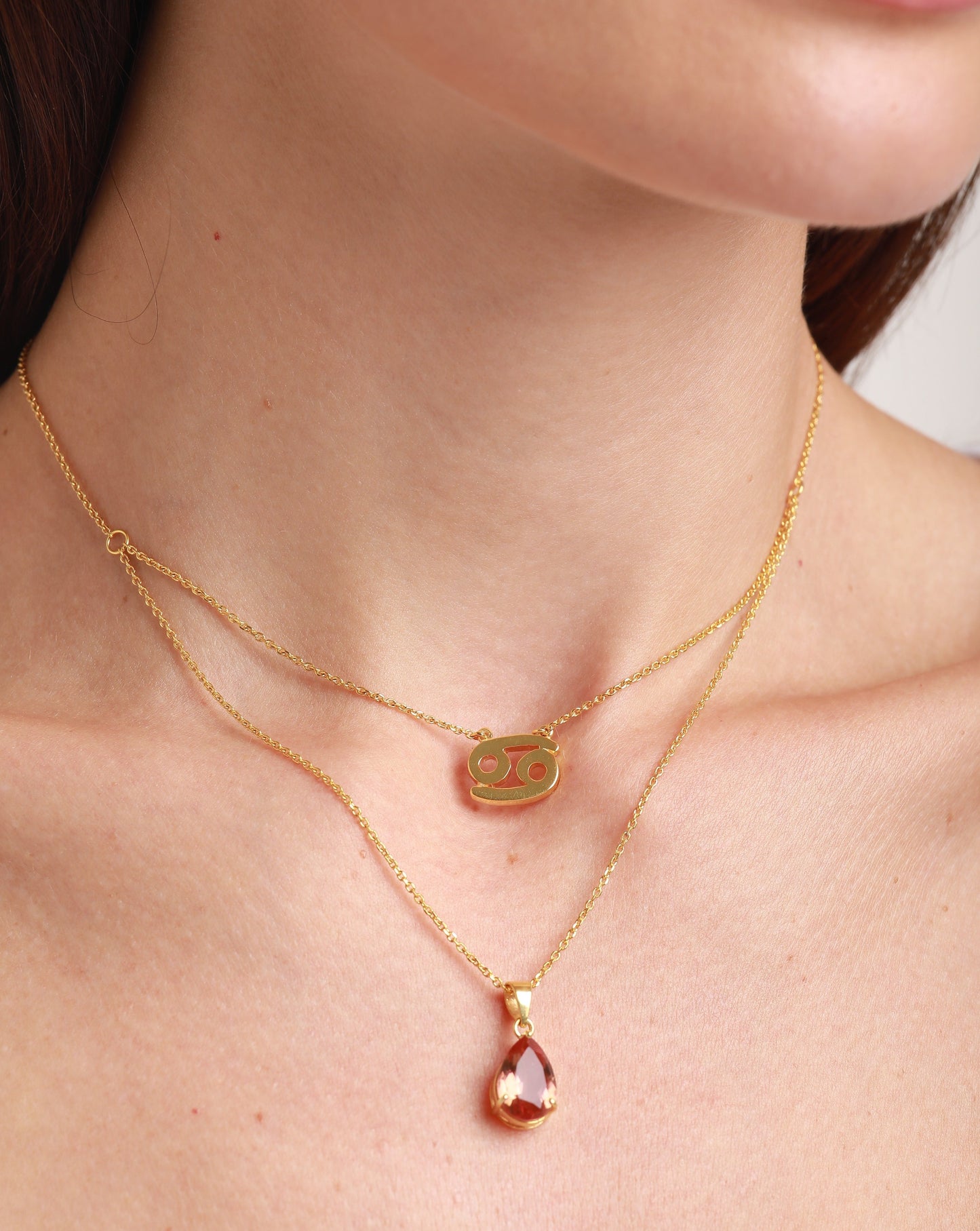 zodiac sign necklace- cancer- gold