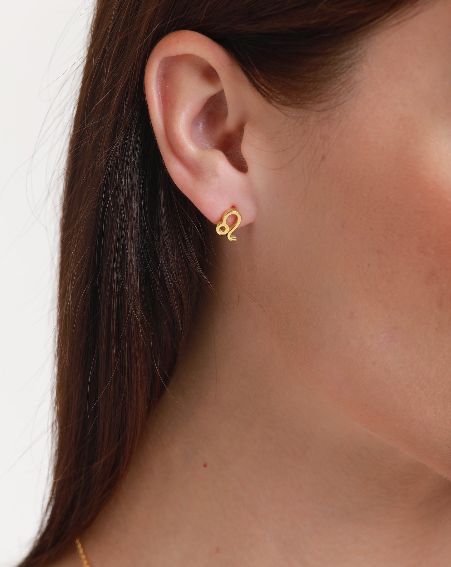 zodiac sign earrings- leo- gold