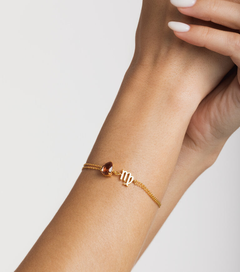 zodiac sign bracelet- virgo- gold