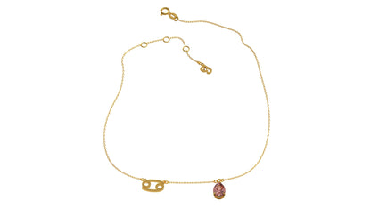zodiac sign necklace- cancer- gold