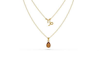 zodiac sign necklace- capricorn- gold