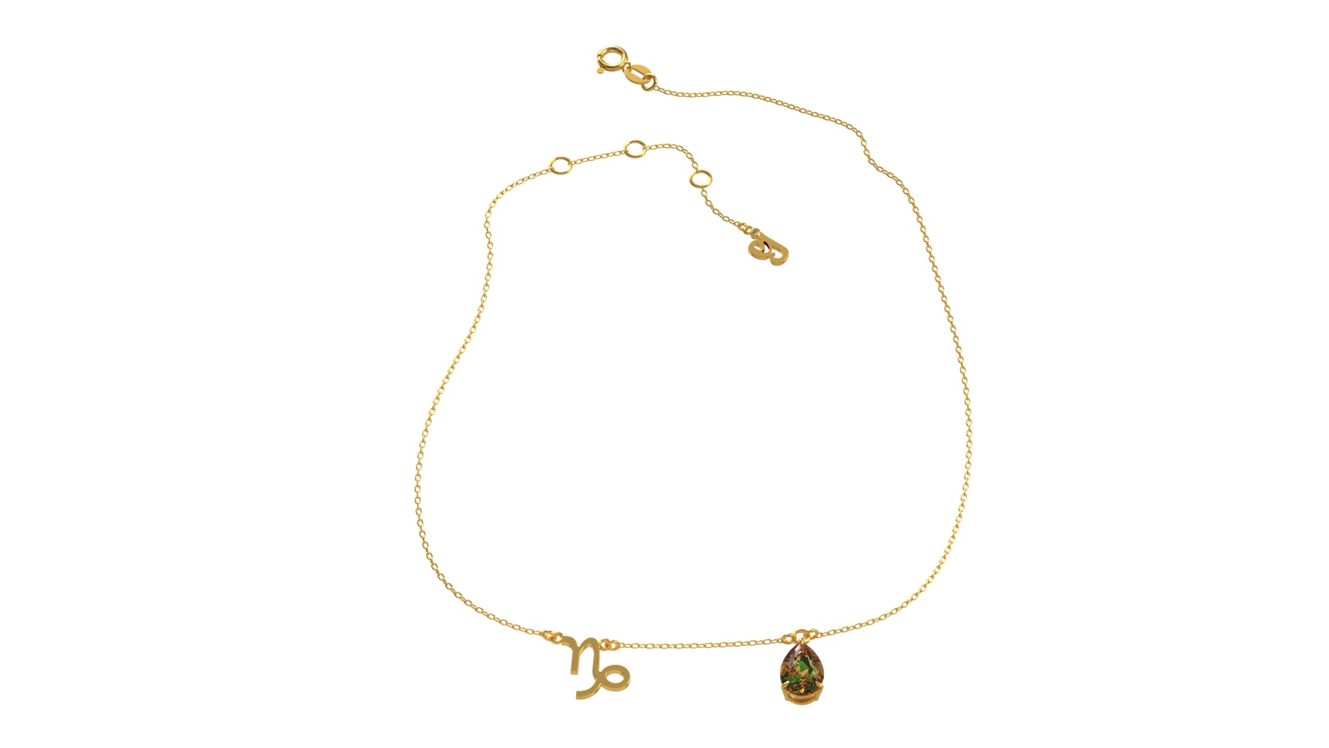 zodiac sign necklace- capricorn- gold